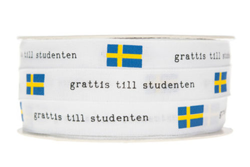 produktbild för Band 20150011-00 Grattis till Studenten Tyg