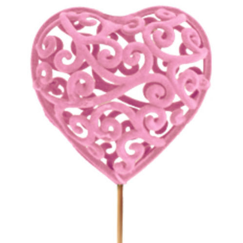 produktbild för Sticks hjärta heartroque pink 7cm
