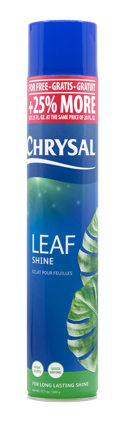 produktbild för Chrysal Leafshine aerosol 12*0.75L EN/NL/DE/FR/IT/