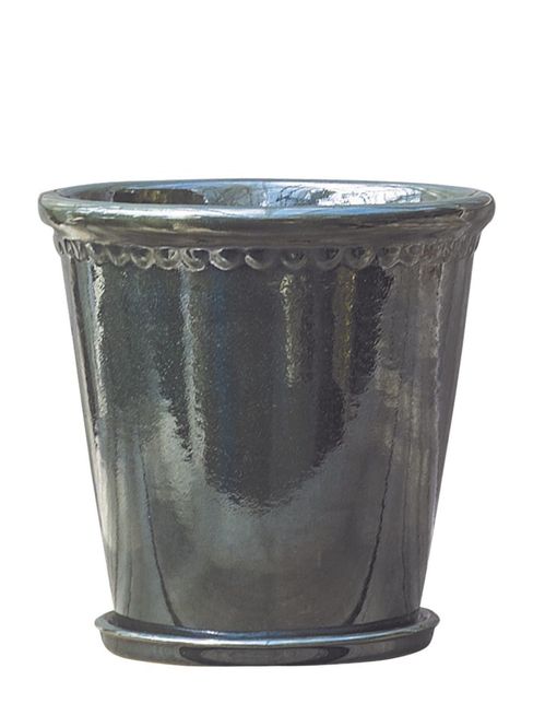 BG 25135009-19 LACEPOT GLAZED D.GREEN K:19CM