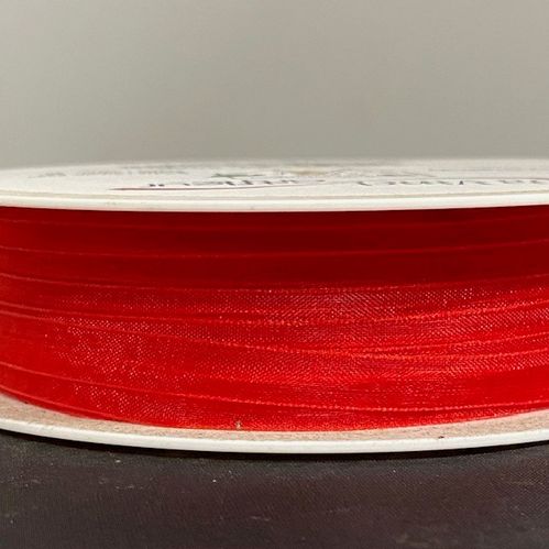 BAND ORGANZA RÖD 7MM 50M
