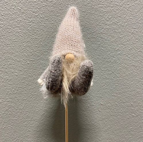 AL 17030 TOMTE SITTANDE STICKS GRÅ/BEIGE MIX x24