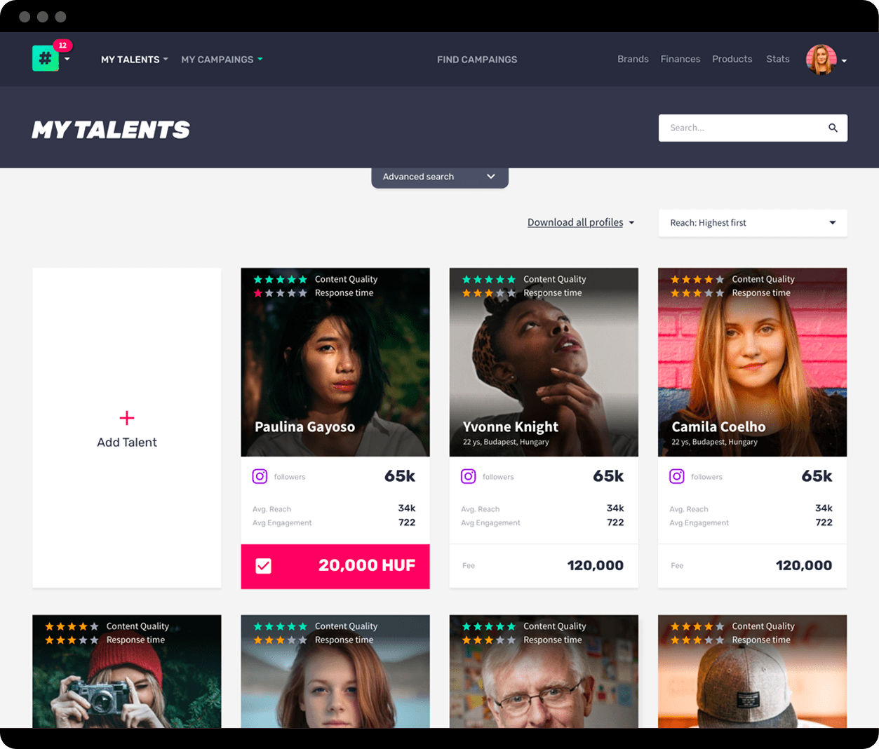 your talents in one place