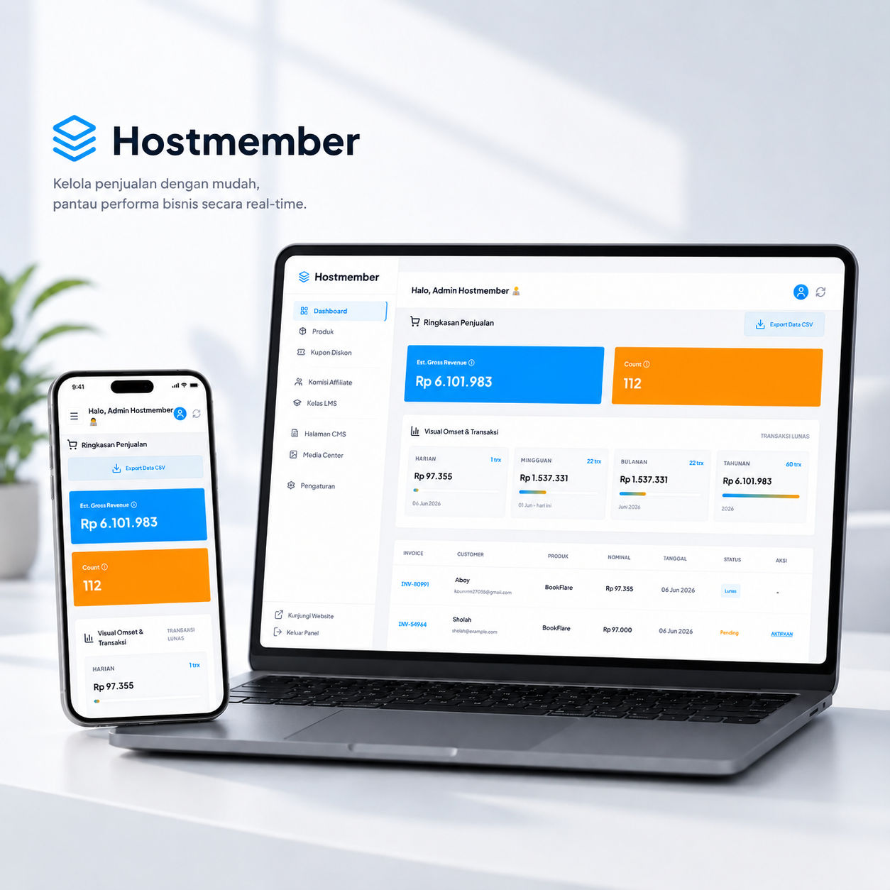 HostMember App Interface