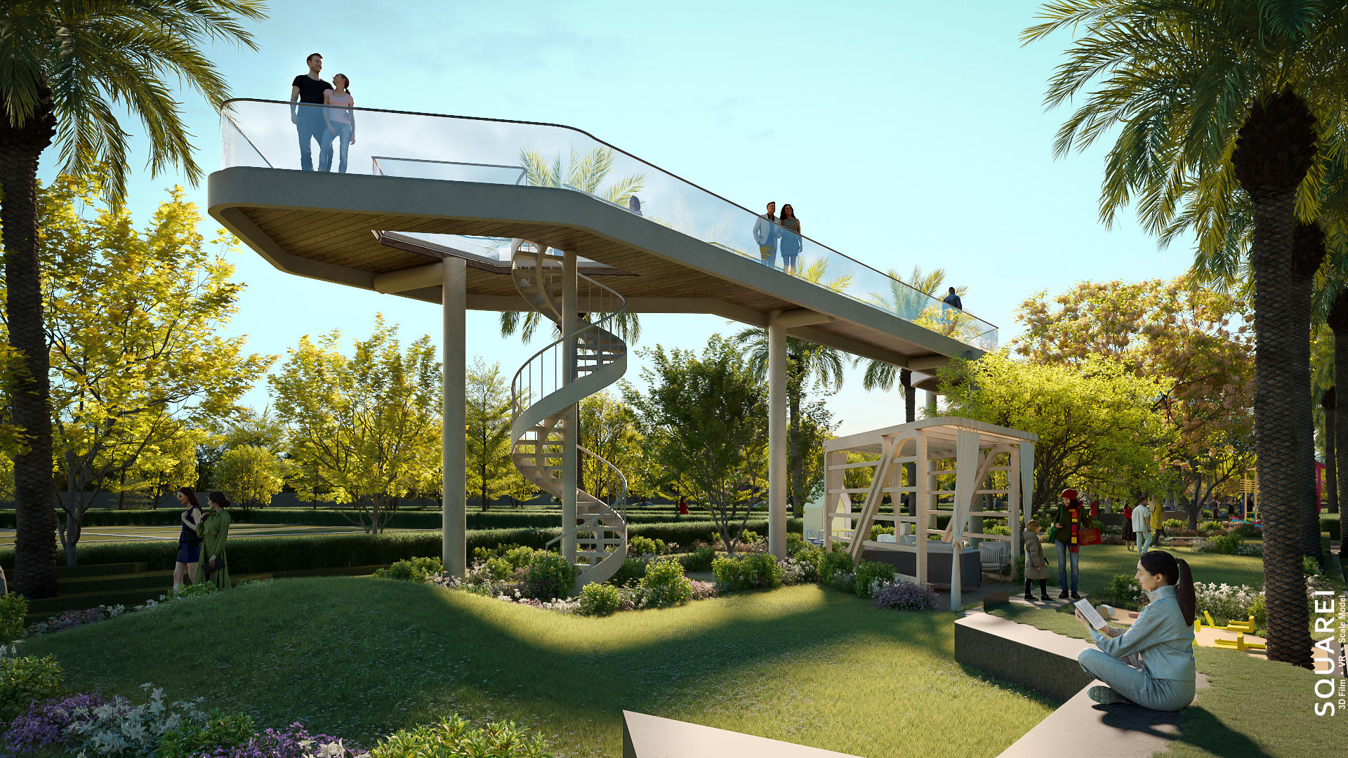 Metropolis Township Central Park & Clubhouse — SIDCUL Corridor — 3D Architectural Rendering in Rudrapur by SQUAREI Studio