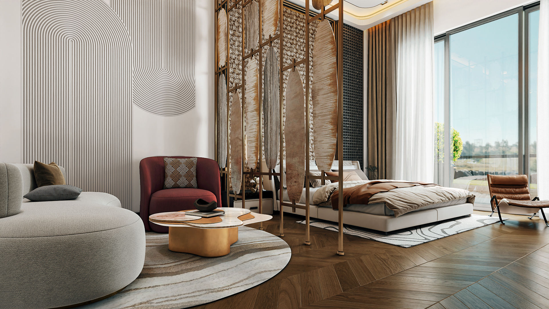 Luxury Master Bedroom Suite CGI — Indirapuram Ghaziabad — 3D Architectural Rendering in Ghaziabad by SQUAREI Studio
