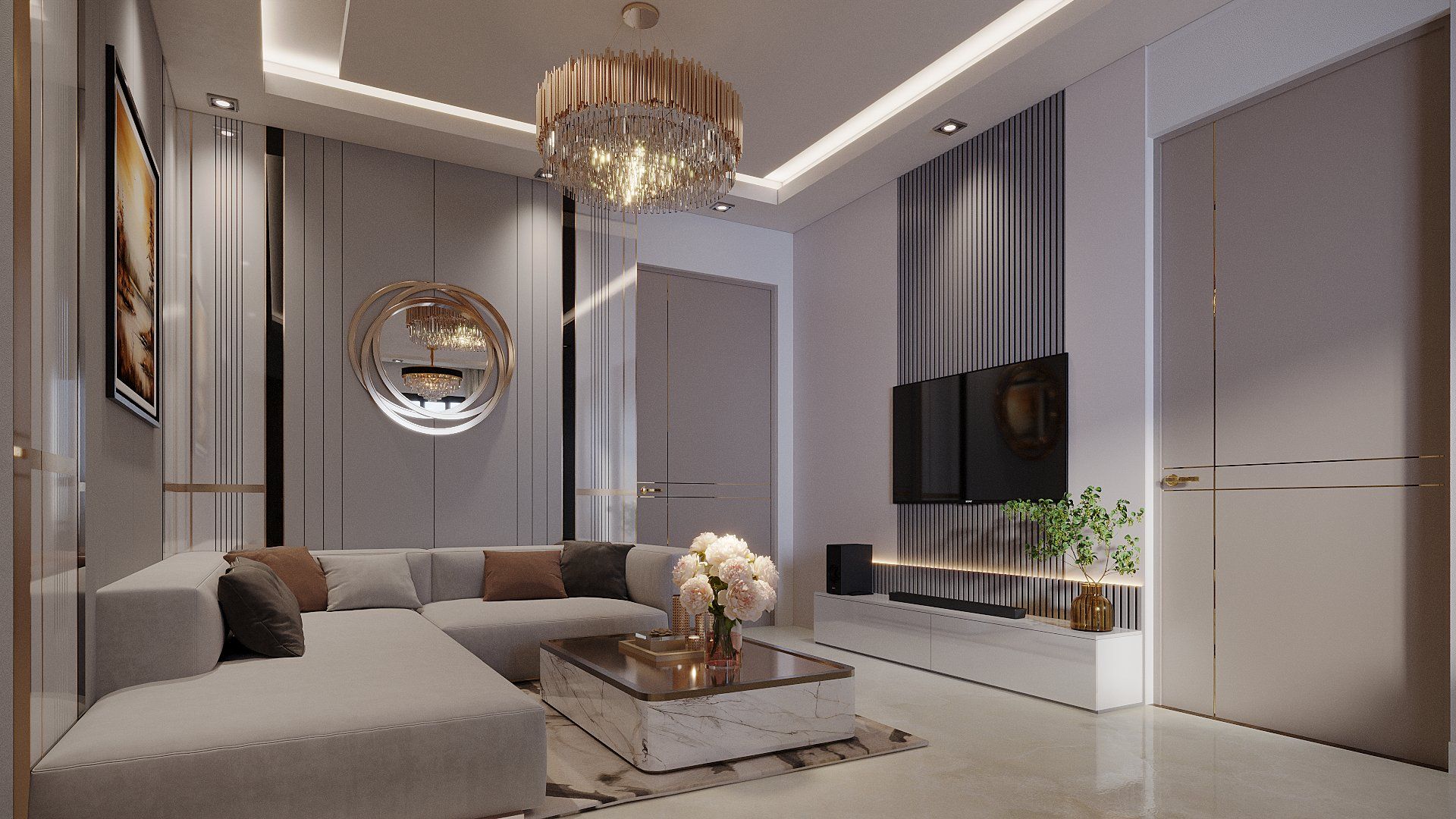 Luxury Living Interior CGI Noida