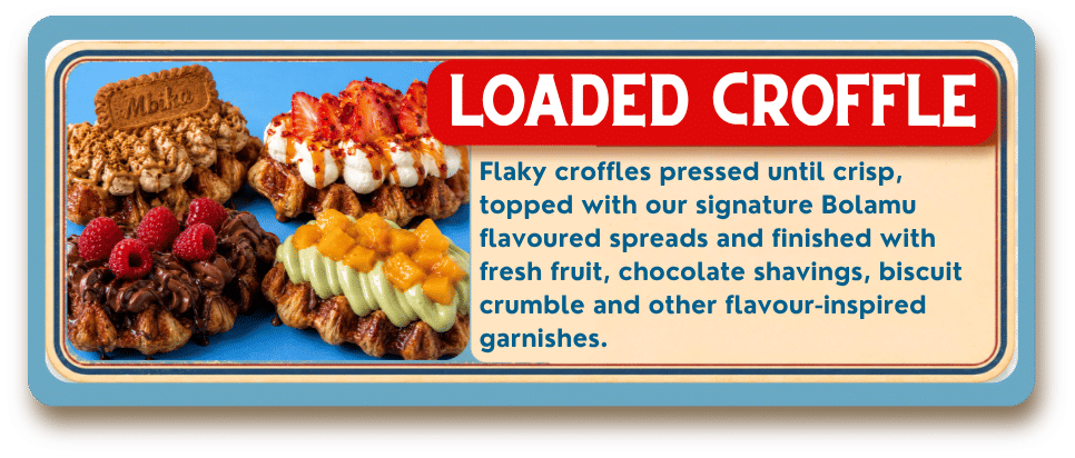 Loaded Croffles dessert card