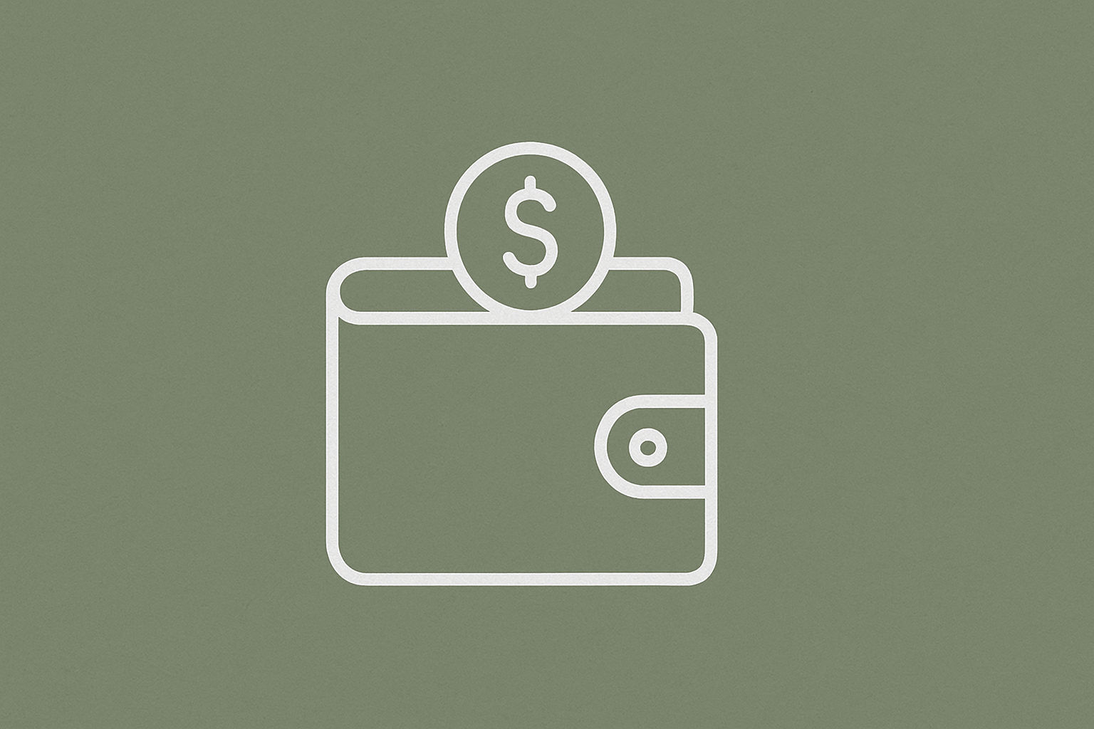 Running Costs — sage-green tile with white line-art wallet and coin