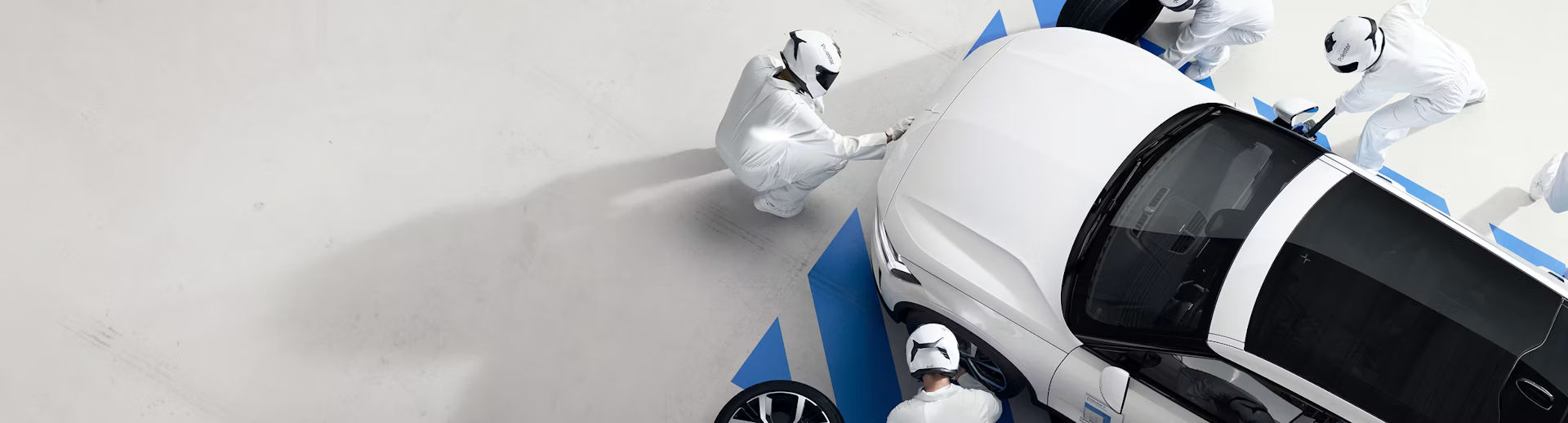 Pre-owned Polestar being inspected