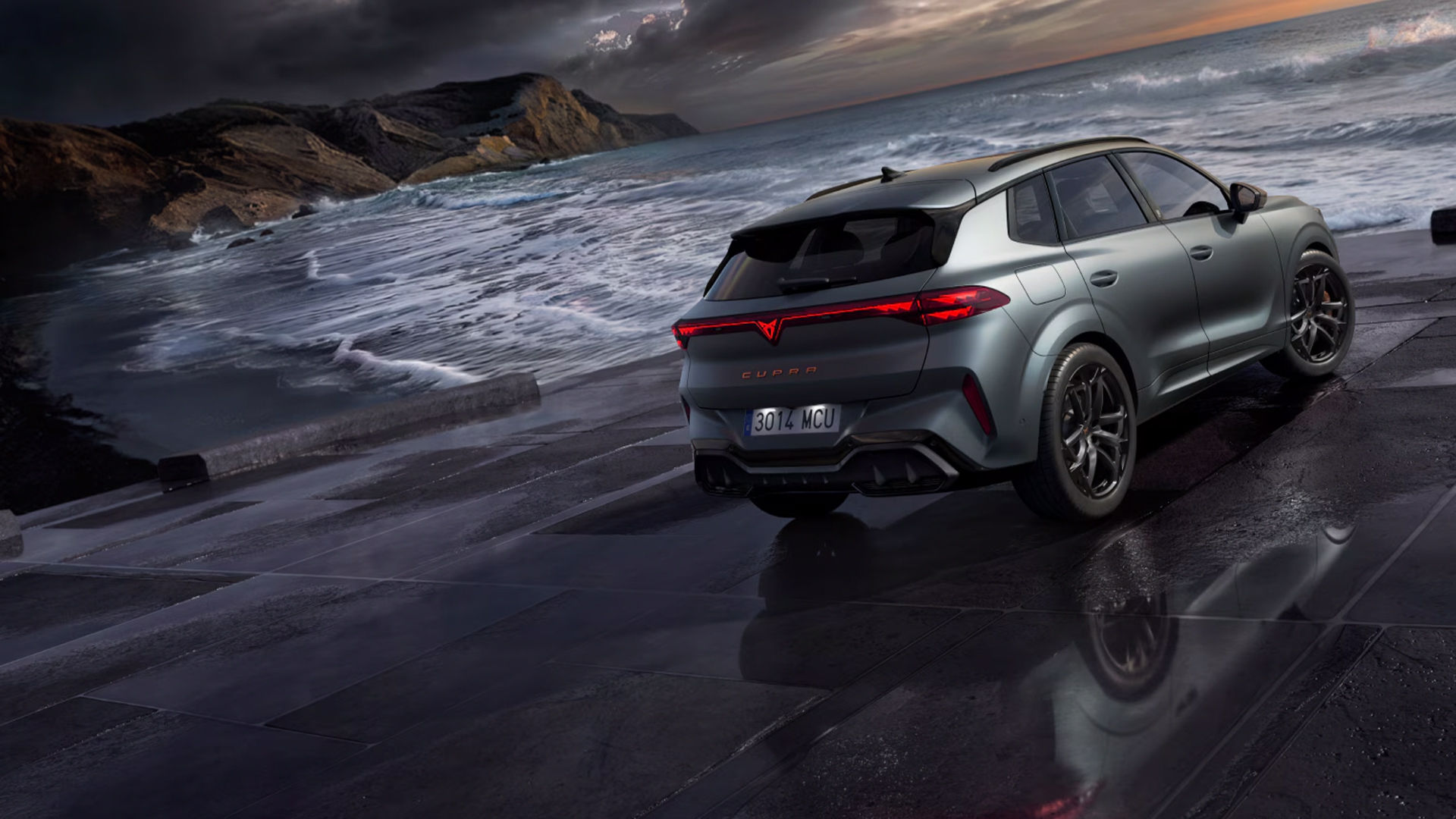Cupra parked by the ocean