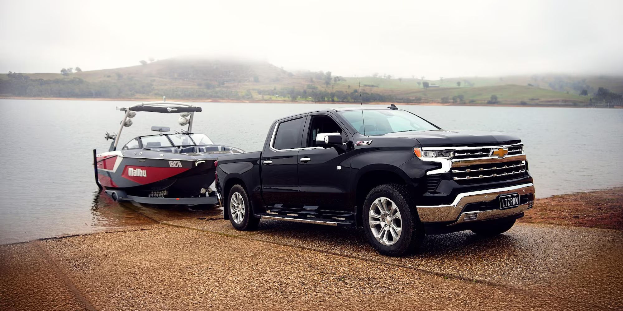 Silverado launching a boat