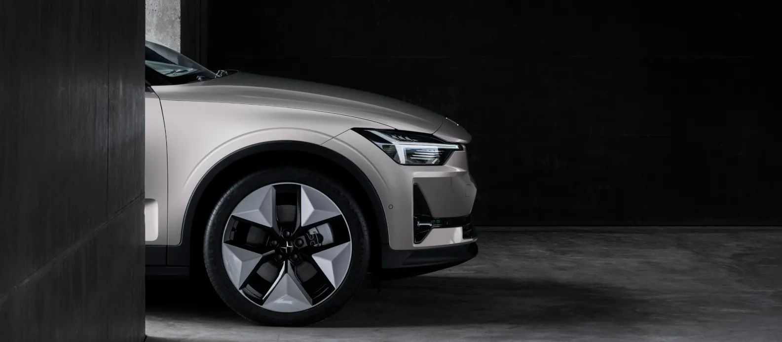 Polestar front end emerging from a tunnel
