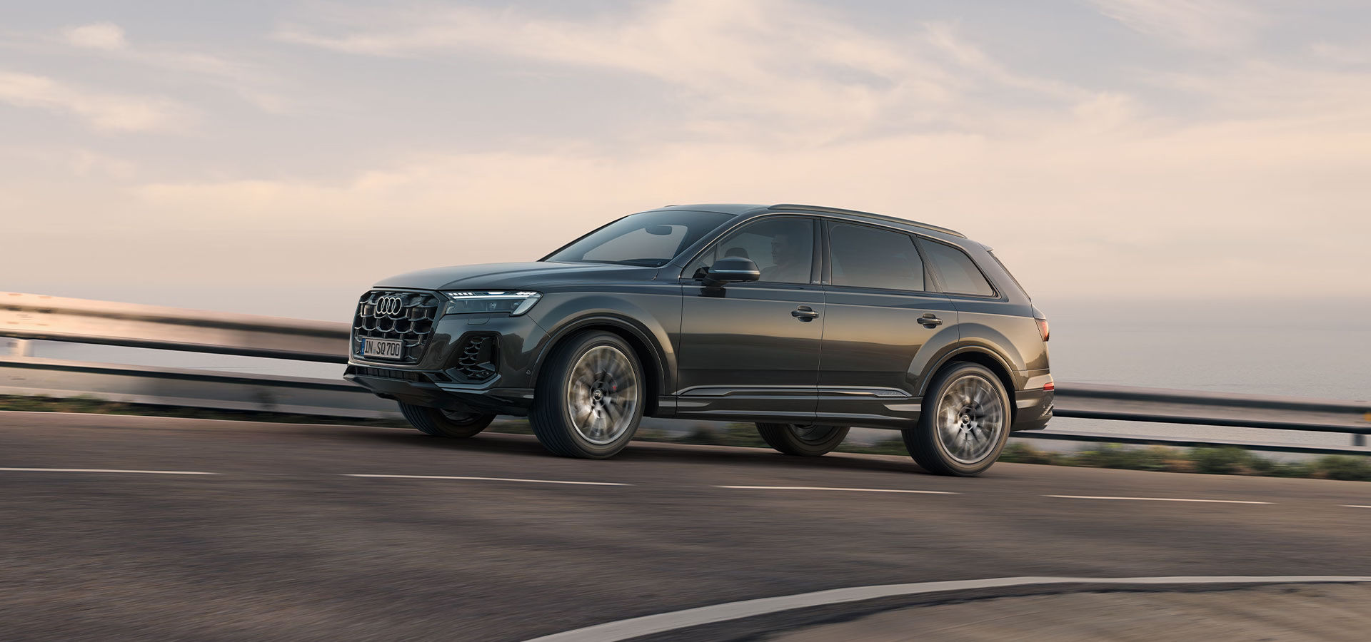 SQ7 driving along the road