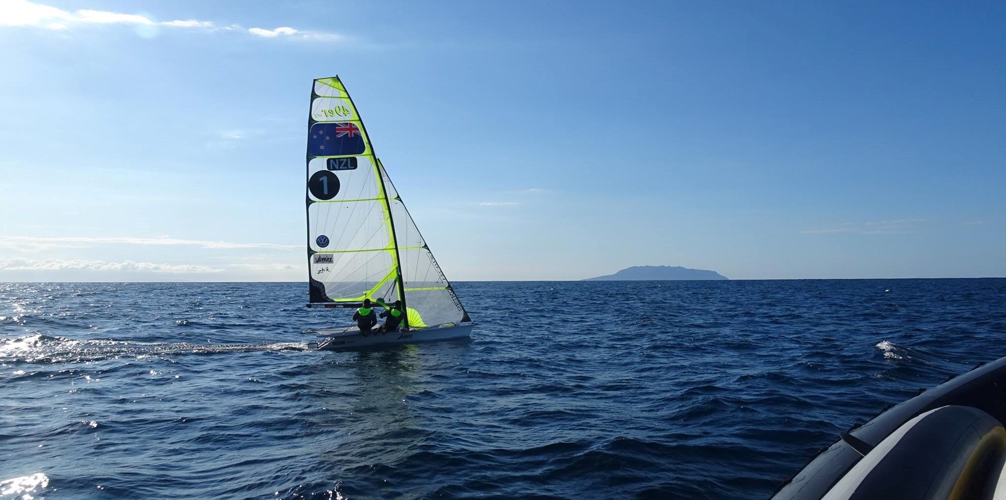 New Zealand sailors competing on the water