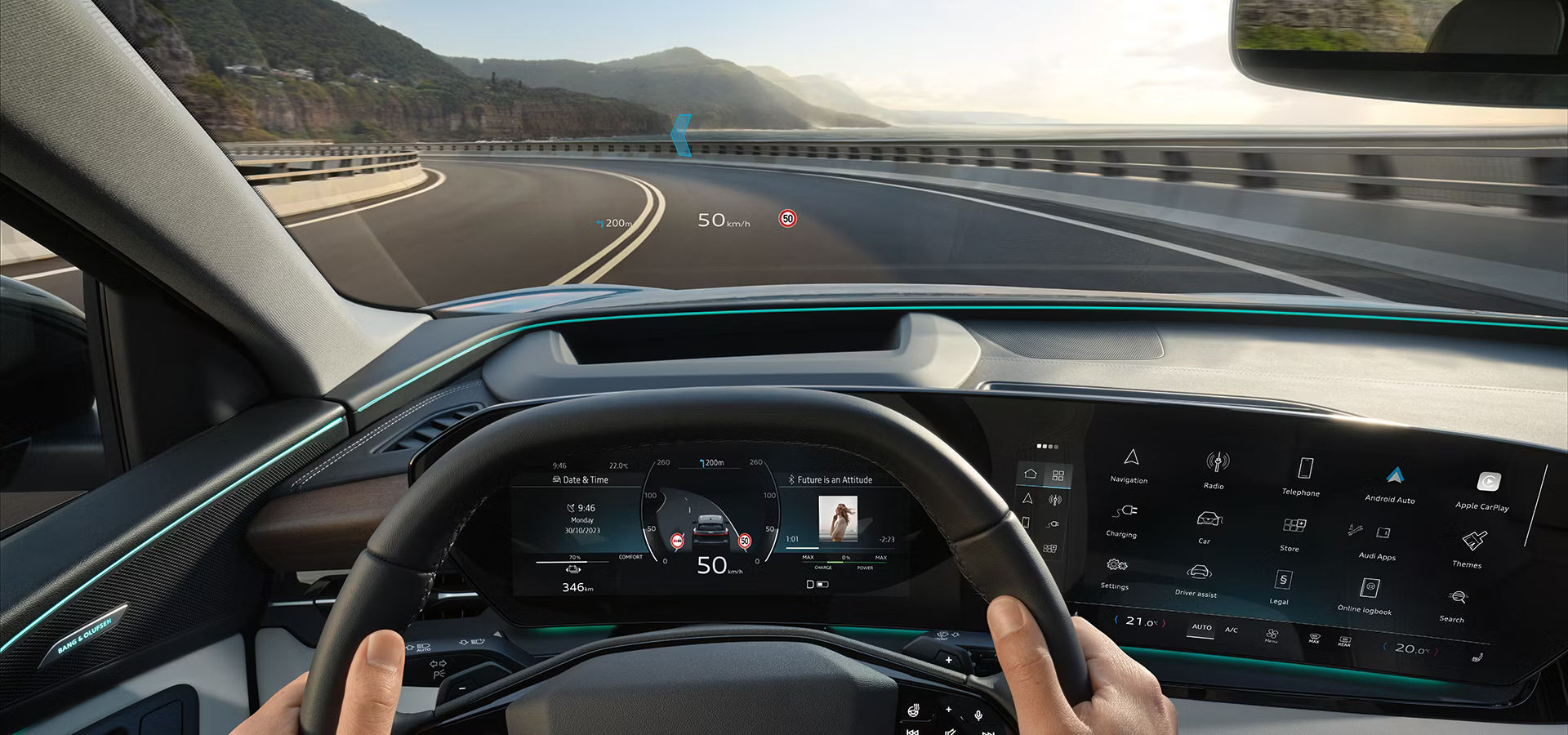 SQ6 e-tron heads up display