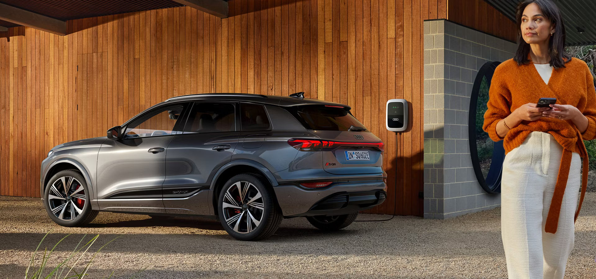 SQ6 e-tron charging at home