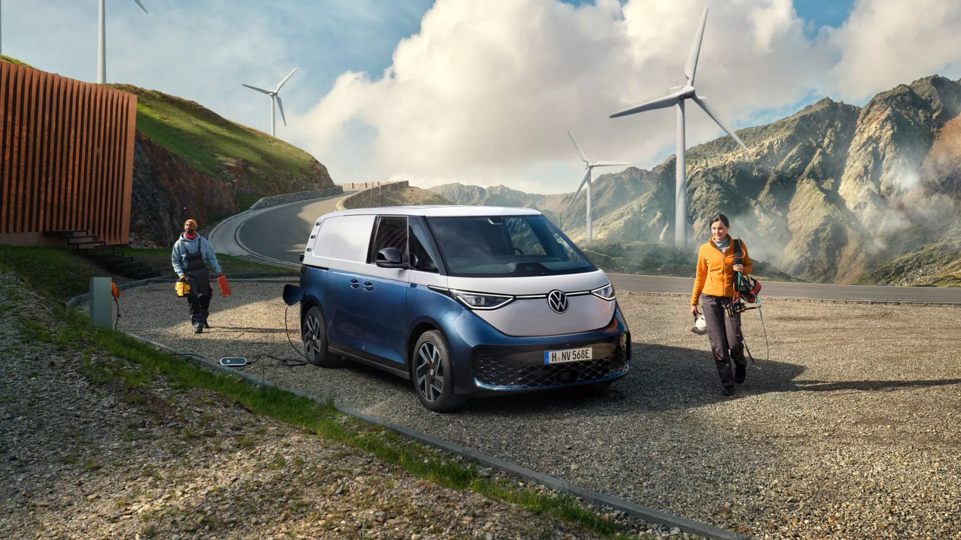 Volkswagen ID Buzz Cargo with workers