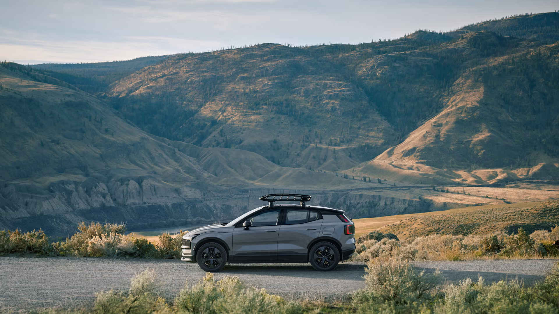 Volvo EX30 on mountain roads