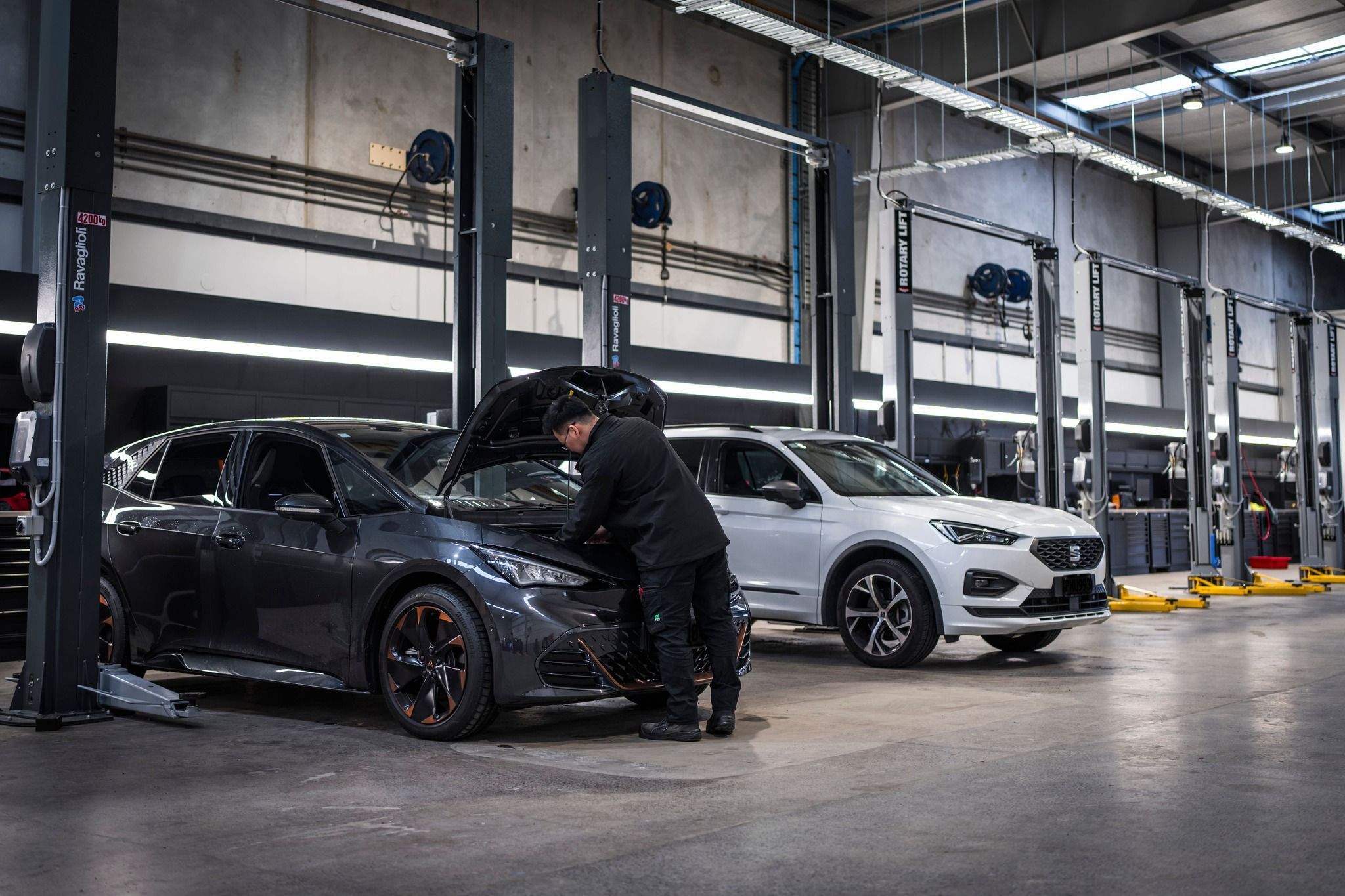 Cupra serviced by technician