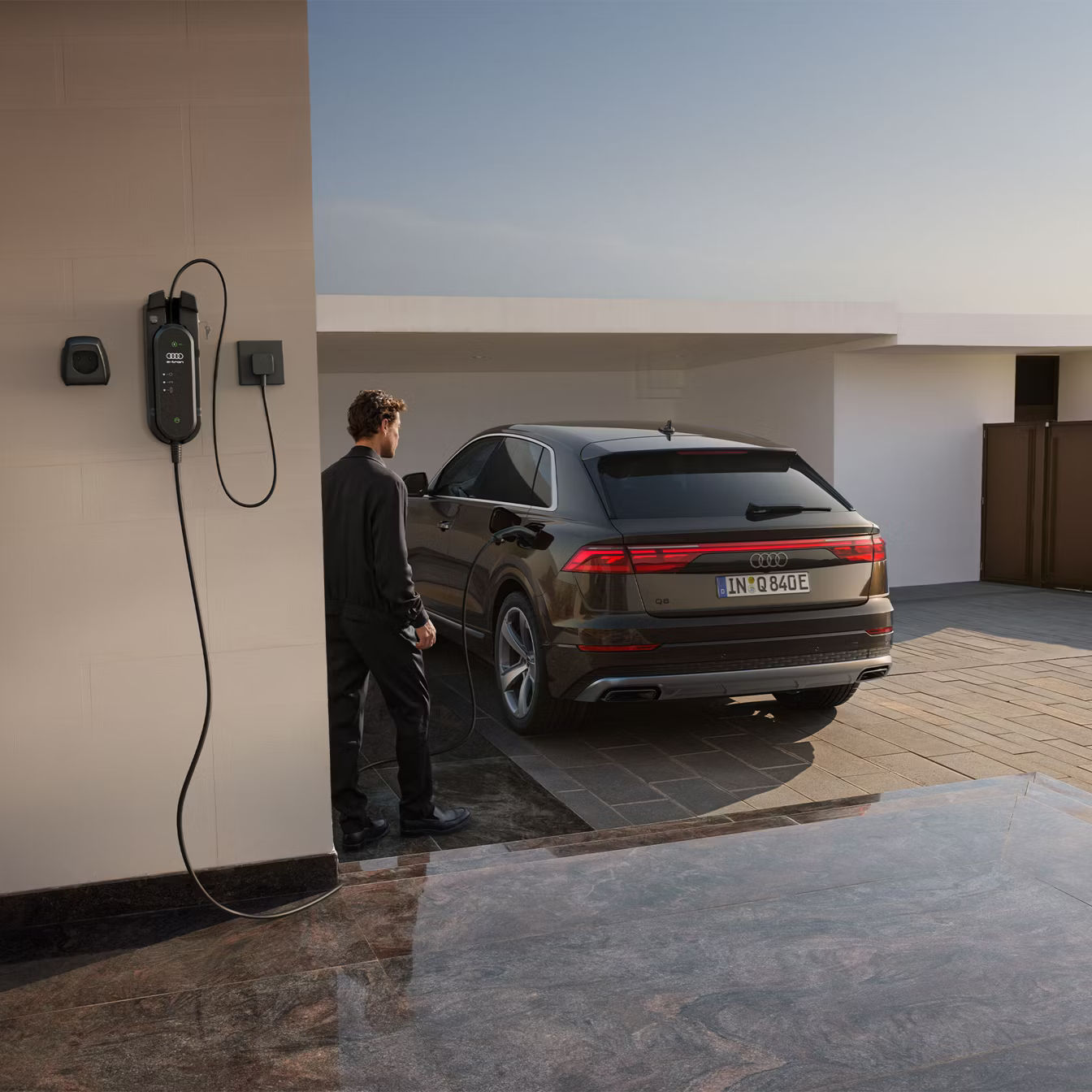 Charging Audi Q8 hybrid at home