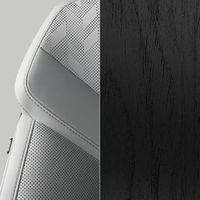 Animal welfare-certified Nappa leather in Zinc with Black ash deco