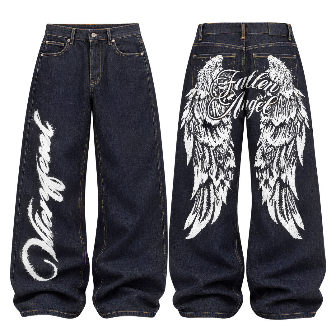 Nil Colord Super Baggy Y2K Printed Jeans