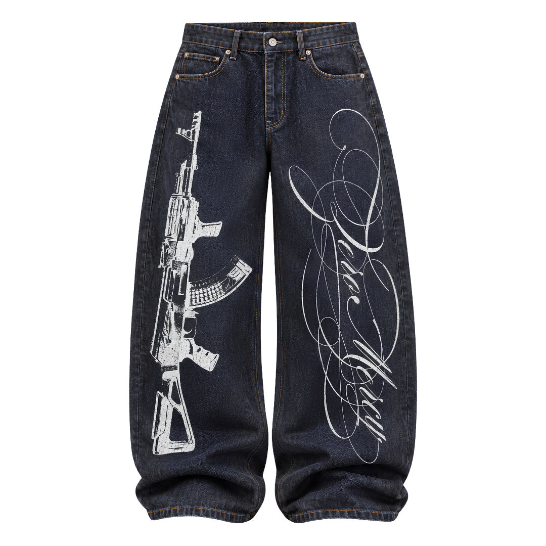 Nil Colord Super Baggy Y2K Printed Jeans 2