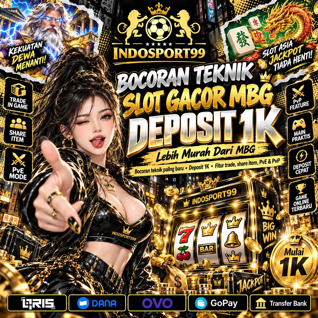 INDOSPORT99 | Bocoran Teknik Slot Gacor MBG Deposit 1K