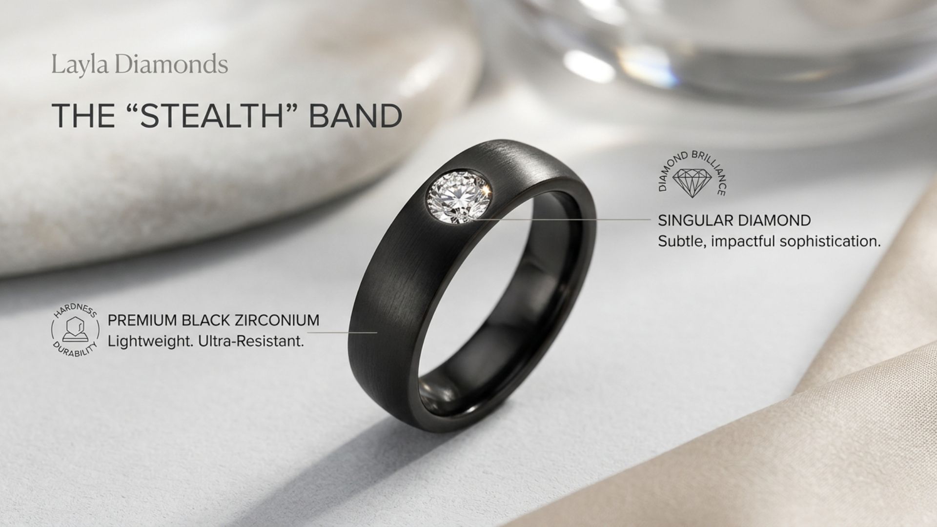 Zirconium Stealth Band
