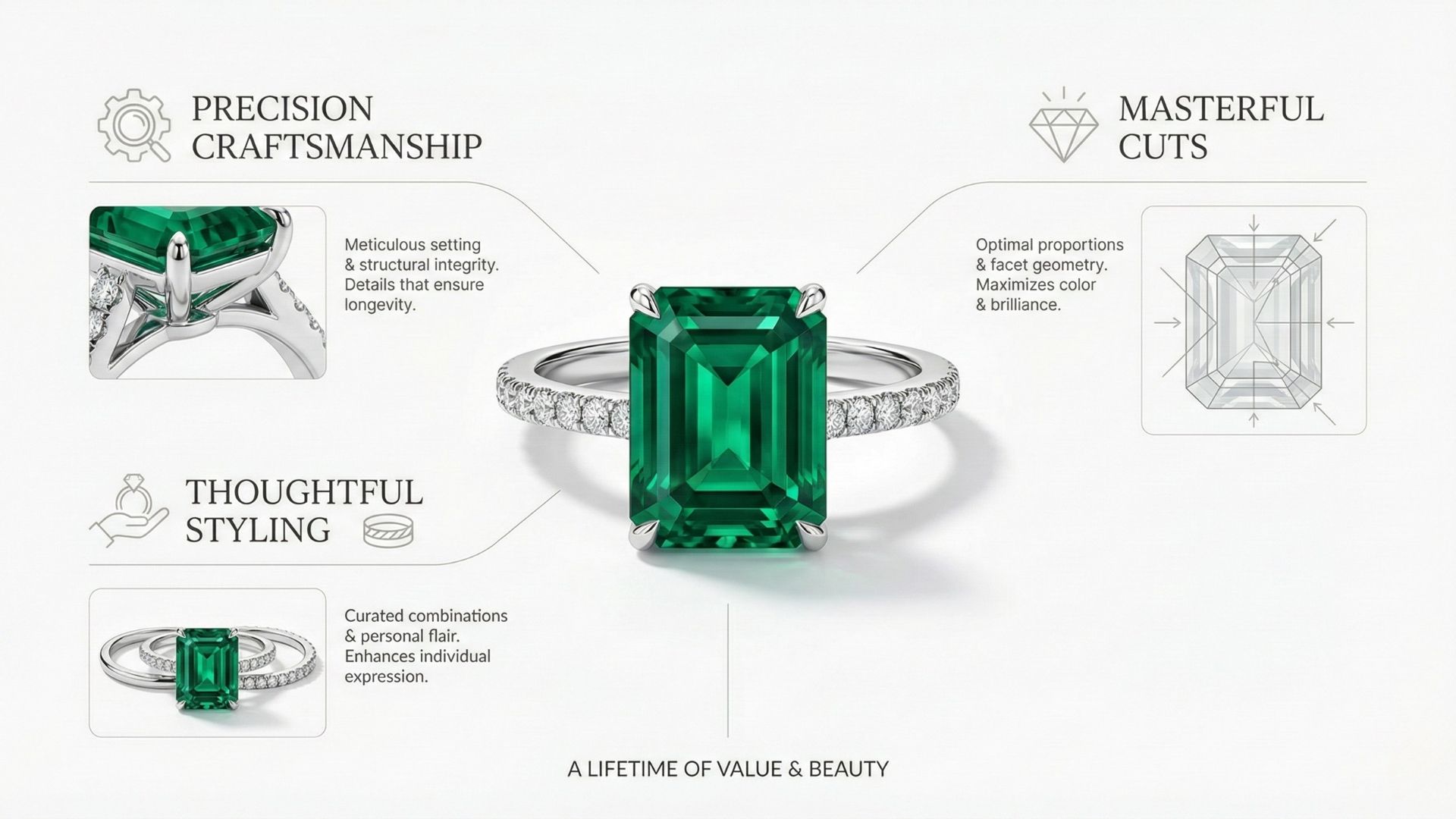 emerald cut diamond rings Craftsmanship