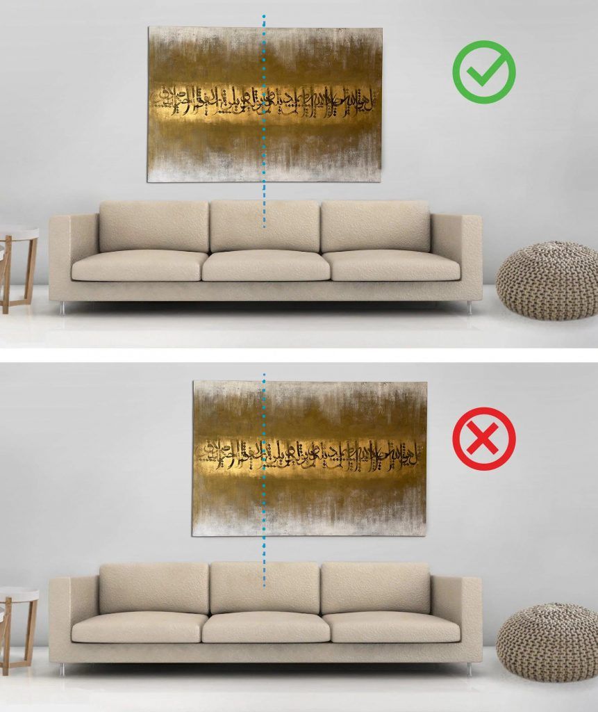 How to center your art with your furniture or the wall?