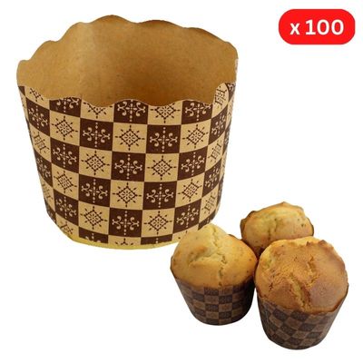 MUFFIN CUPCAKE BAKING CASE KRAFT BROWN 100PC