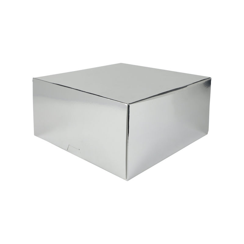 SILVER CAKE BOX 12X12X6" 2PC image number 1