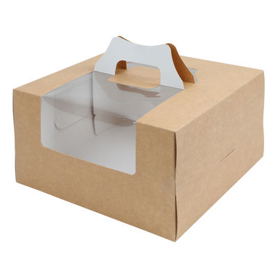 COATED KRAFT CAKEBOX WINDOW HANDLE 10X10X5.5" 5PC