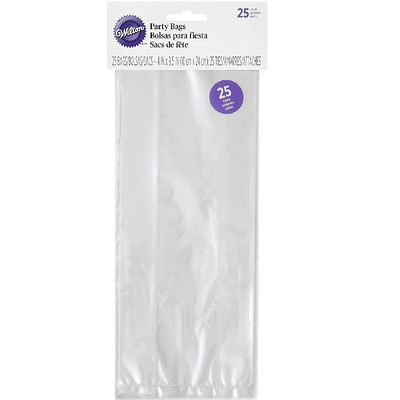 CLEAR PARTY BAG W TIES 1912-1240 25S