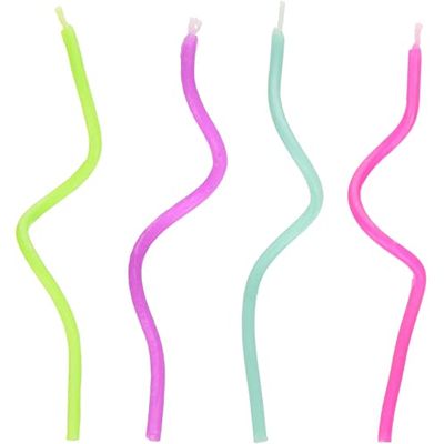 CURLY RAINBOW CANDLE 3" 2811-6316 11PC