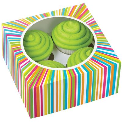 COLOR WHEEL CUPCAKE BOX 4CAV 415-0814 3PC