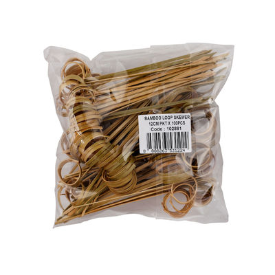 BAMBOO SKEWER LOOP 12CM 100PC