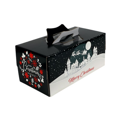 DARKGREEN LOG CAKE BOX 13.375X7X6"