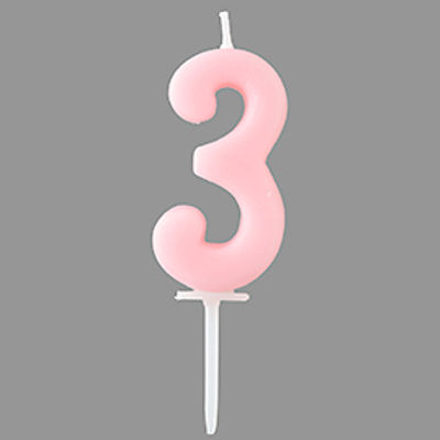 PASTEL NUMBER CANDLE 3/TOMIZ