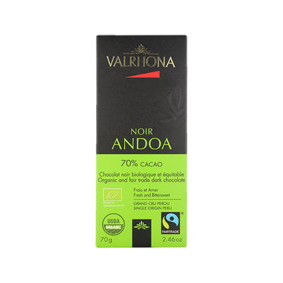 DARK CHOC ANDOA NOIR 70% VALRHONA 70G