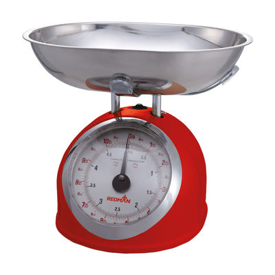 KITCHEN SCALE W S/S BOWL RED 5KG