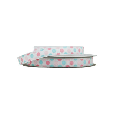 RIBBON PINK BLUE POLKA 13MMX25M