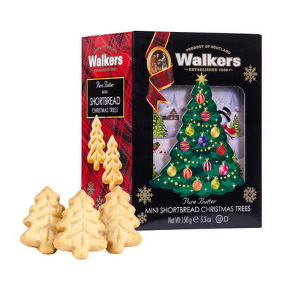 MINI XMAS TREE SHORTBREAD 150G/WALKER