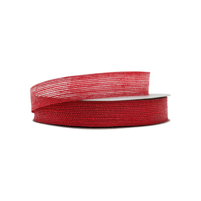 RIBBON JUTE RED 25MMX25M