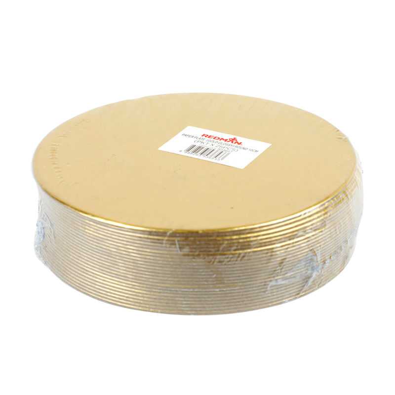 Paper Plate Round Shape Gold 10cm (2.500 Units)