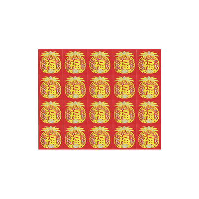 CNY STICKER PINEAPPLE "FU" 35.3X40MM 20PC