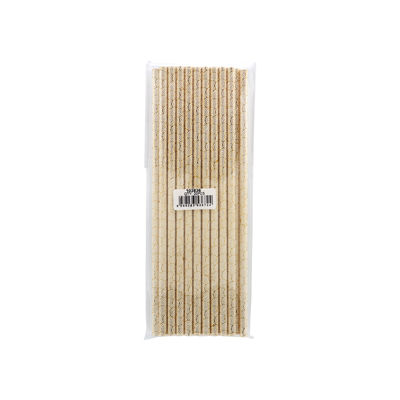 PAPER STRAW GOLD SPIRAL 6X197MM 20PC