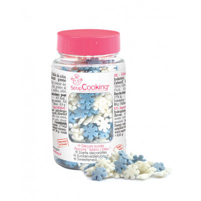 WHITE BLUE SNOWFLAKE SPRINKLES 50G